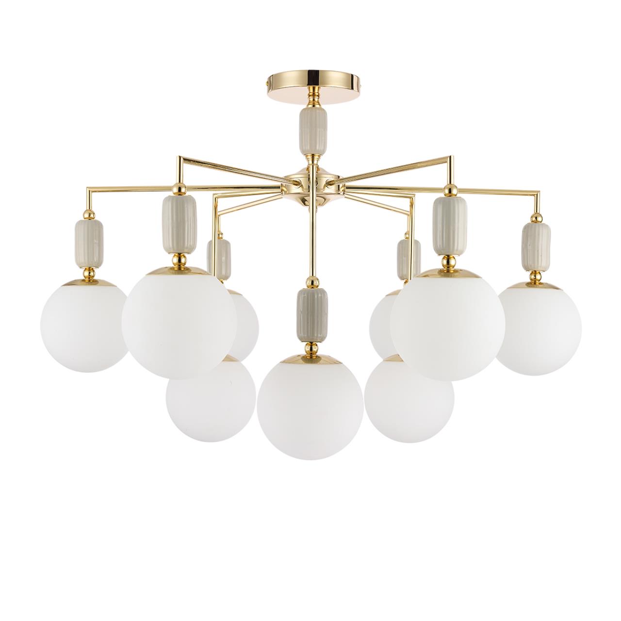 Люстра потолочная 86*59 см, 9*E14 Lumion Vivien 6580/9C французское золото, серый