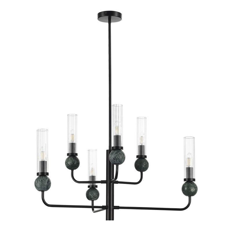 Люстра на штанге 80*151 см, 6*E14*40W, ST-Luce Medea SL1244.403.06, черный