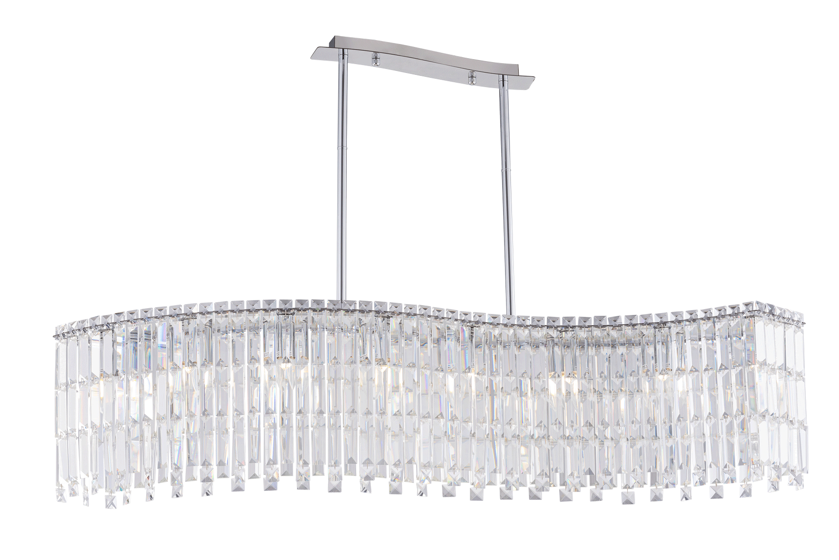 Люстра 1220*280*730, 8*E14, 40W NewRgy Cristallo 2670R/8A CHROME+CLEAR, Хром+Прозрачный