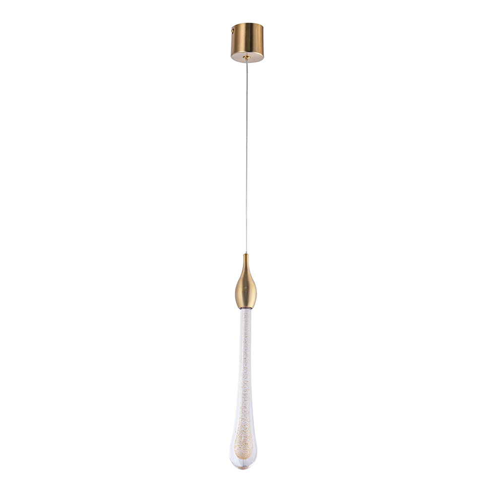 Подвесной светильник 40*6 см, 1*LED, 4W, 3000K Arte Lamp Raindrop A1803SP-3PB, Латунь