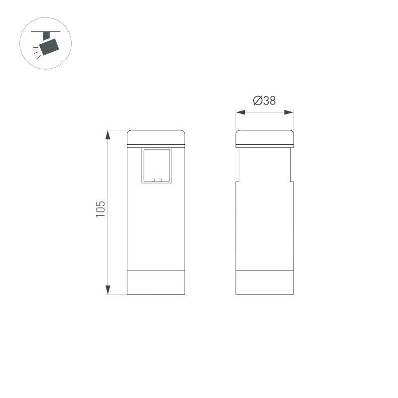 Светильник на шине Arlight 039398 *3,8*10,5 см, 8W, белый (дневной)K,