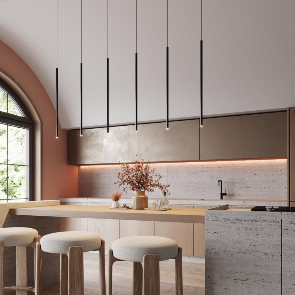 Подвесной светильник *5*250- см, 1*LED*4W, 3000K, Odeon Light Teo 7103/4L, черный