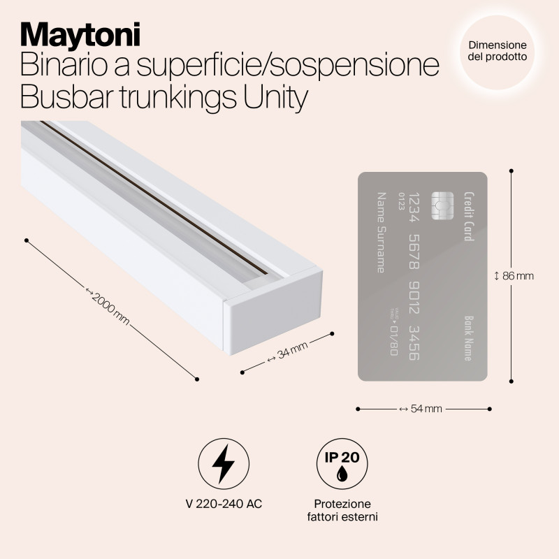 Шинопровод накладной 2 метра Maytoni Track Unity TRX001-112W, белый