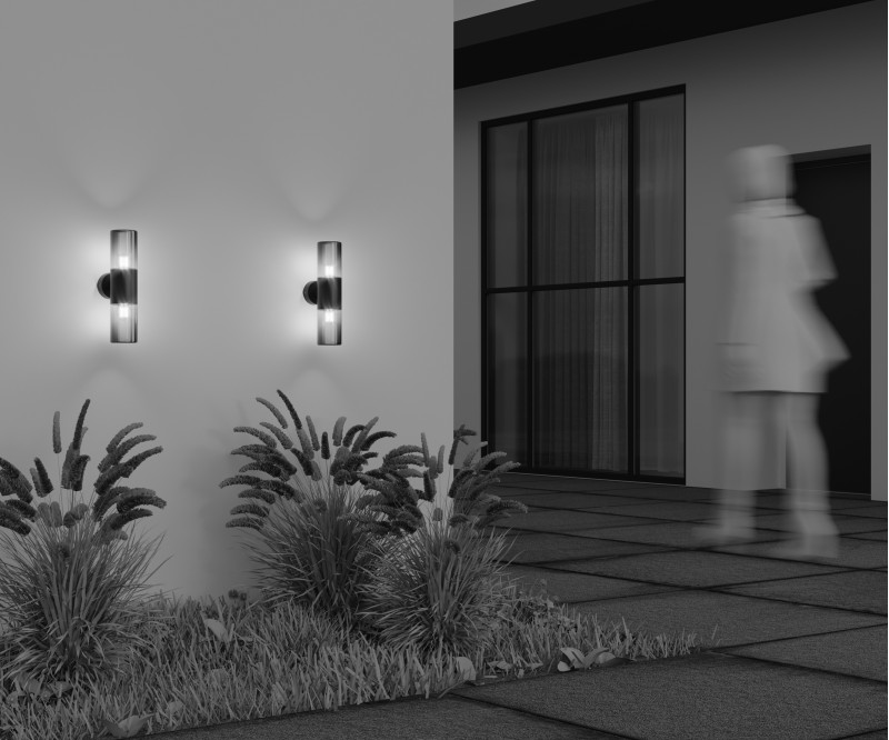 Светильник настенный 8*8*33,5 см, 2*E27, 120W, Maytoni Amas O432WL-02GF серый