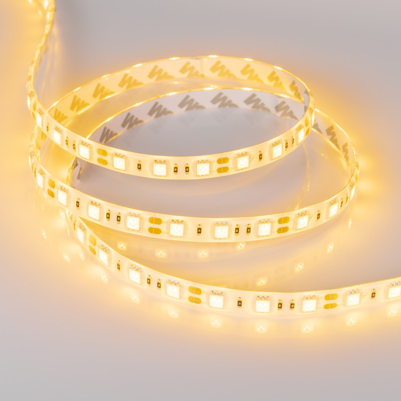Лента RTW 2-5000SE 12V Yellow 2x (5060, 300 LED, LUX) (Arlight, 14.4 Вт/м, IP65) 015444. Цена указана за 5 метров. Продается кратно 5 метрам.