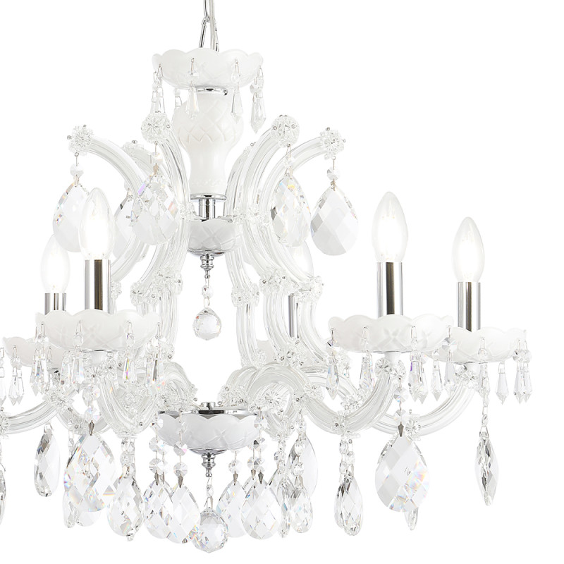 Люстра 70*54 см, 6*E14*60W Хром/белый Crystal Lux BLANCA re SP6