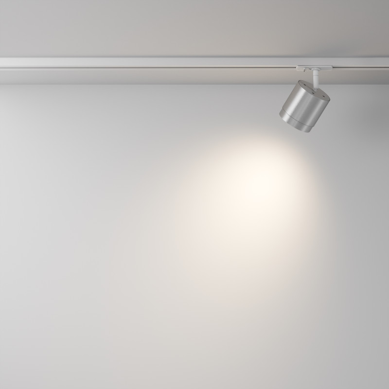 Трековый светильник 8,2*14,8 см, 1 GX53*15W Polar TR088-1-GX53-S Maytoni Single phase track system Unity, Белый и Серебро
