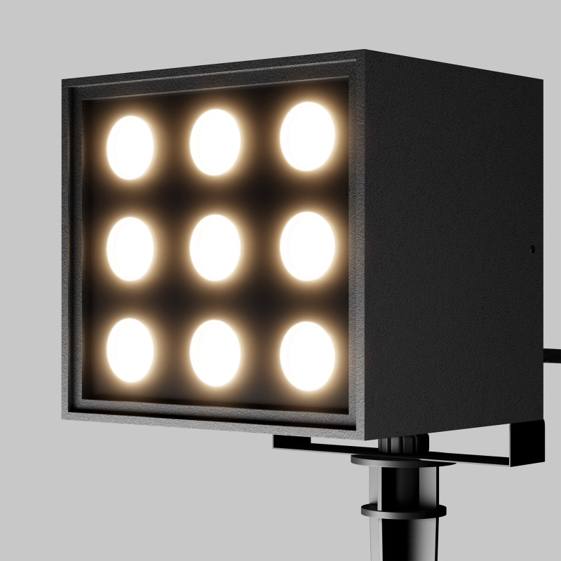 Ландшафтный светильник 12,5*11 см, LED 18W, 3000К, Черный Maytoni Ares O309FL-L18B3K