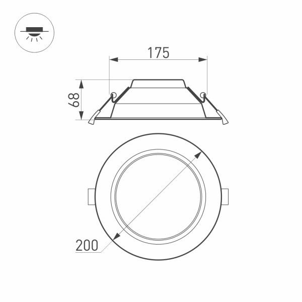 Светильник Downlight Arlight 023214(2) *20*6,8 см, 20W, белый (холодный)K,