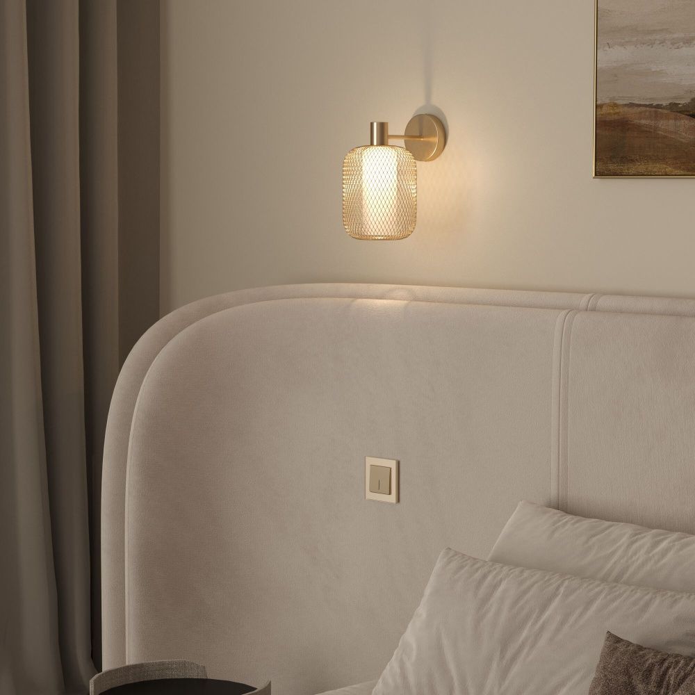 Бра 15*15*25,5 см, 1*E14*60W, Eurosvet Voile 30192/1, золото, a069158