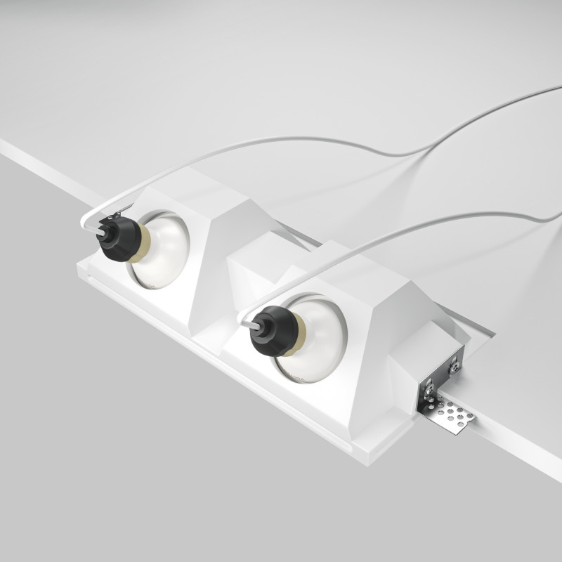 Встраиваемый светильник 24*12*6,5 см, 2*GU10, 12W, Maytoni Technical Gyps Modern DL002-WW-02-W белый