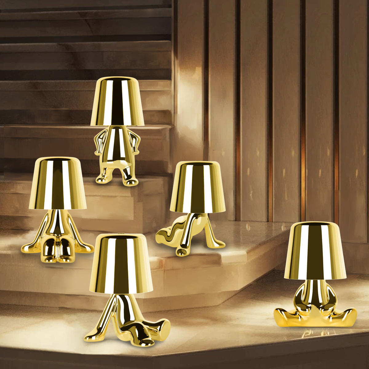 Настольная лампа 13*17 см, 1*LED*3W LOFT IT Brothers 10233/A Gold золото
