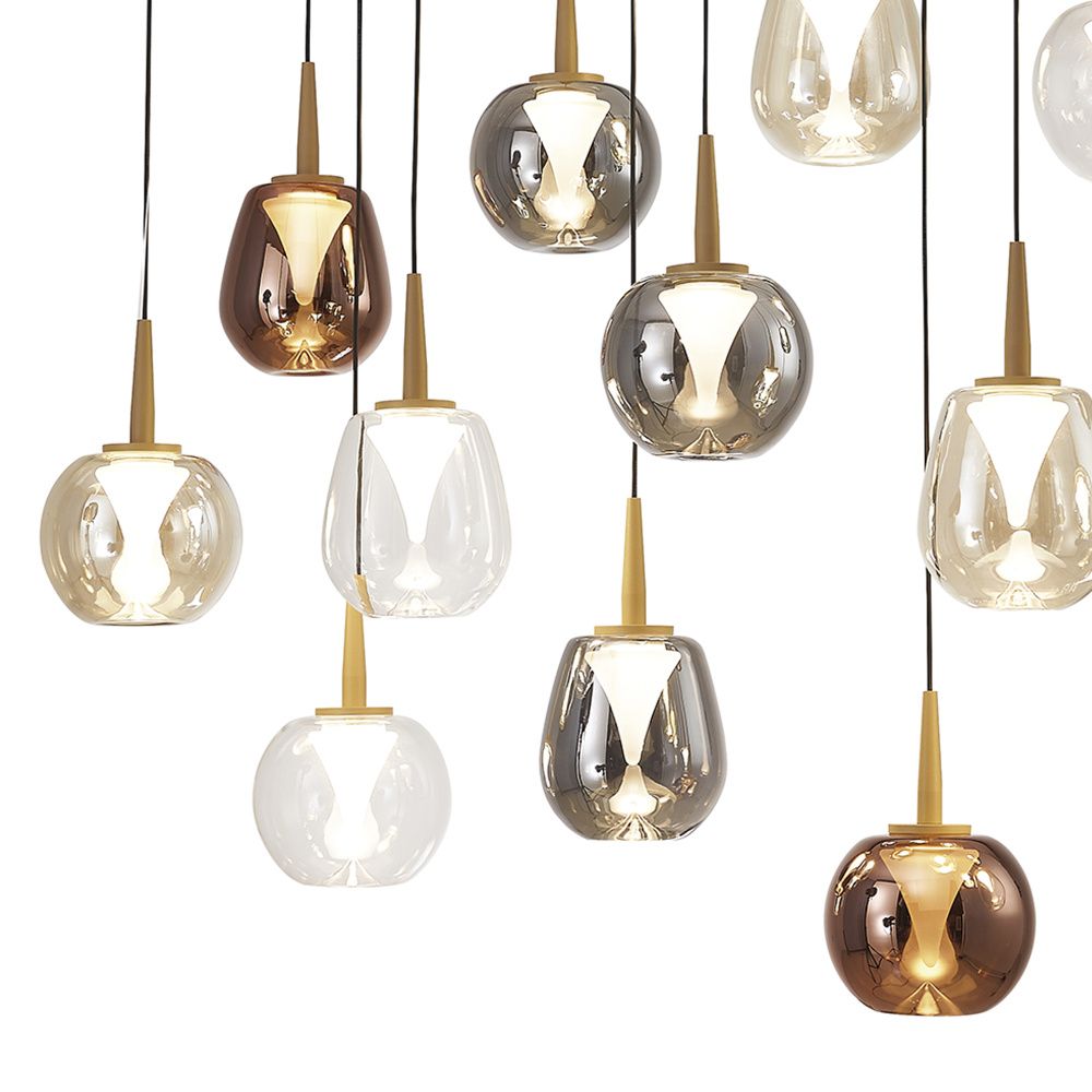 Люстра подвесная 90*30*-212,5 см, 14*LED*5W, 3000K, Mantra Andromeda MAN8936+14PL, золотой