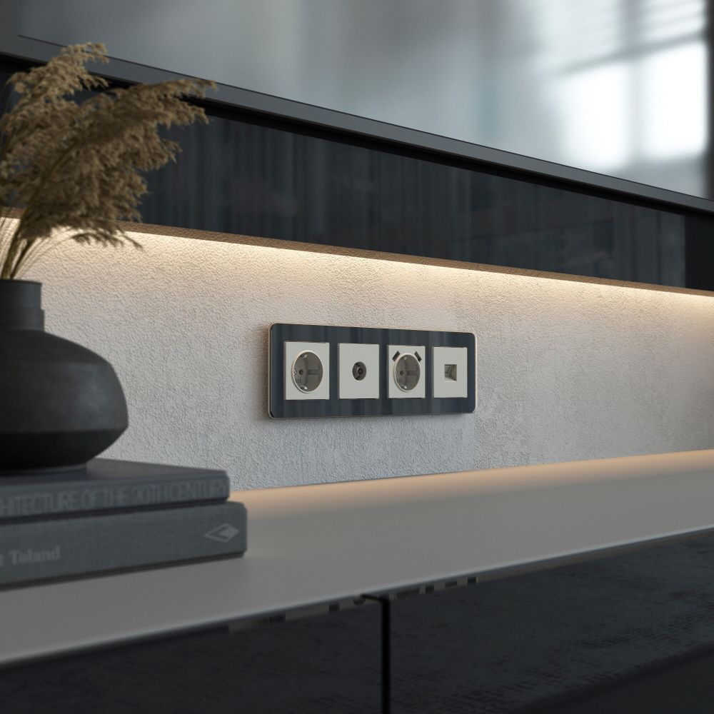 W1281004 Розетка Ethernet RJ-45, дымчатый Werkel, 4690389212000