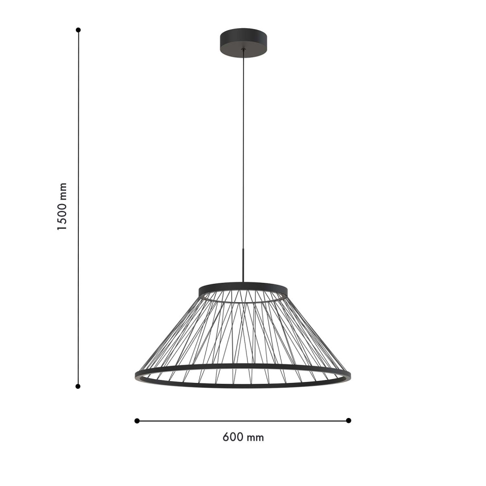 Подвес 60*40-150 см, 6*LED, 16W, 4000K, Favourite Fibra 4633-6P, золотой матовый