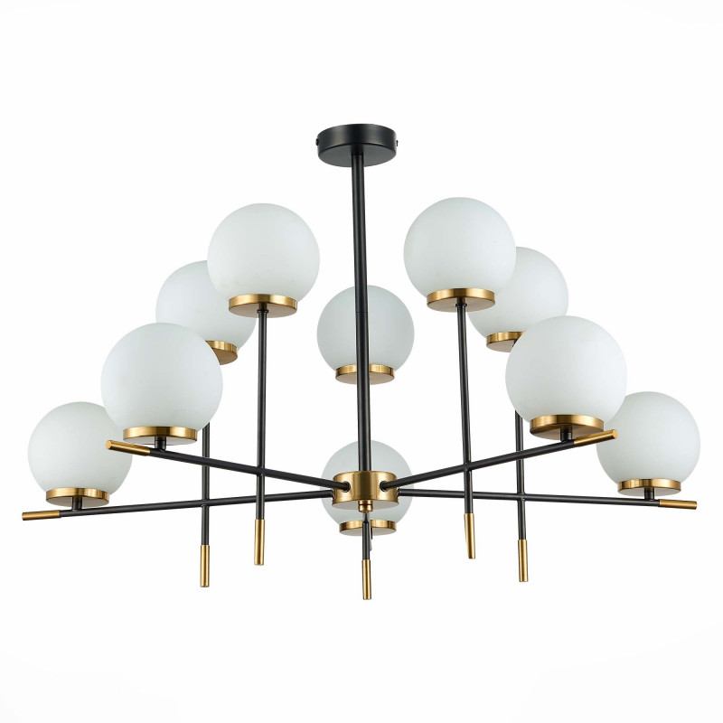Люстра потолочная 92 см, ST LUCE LIMANO SL1203.402.10 Черный, Латунь