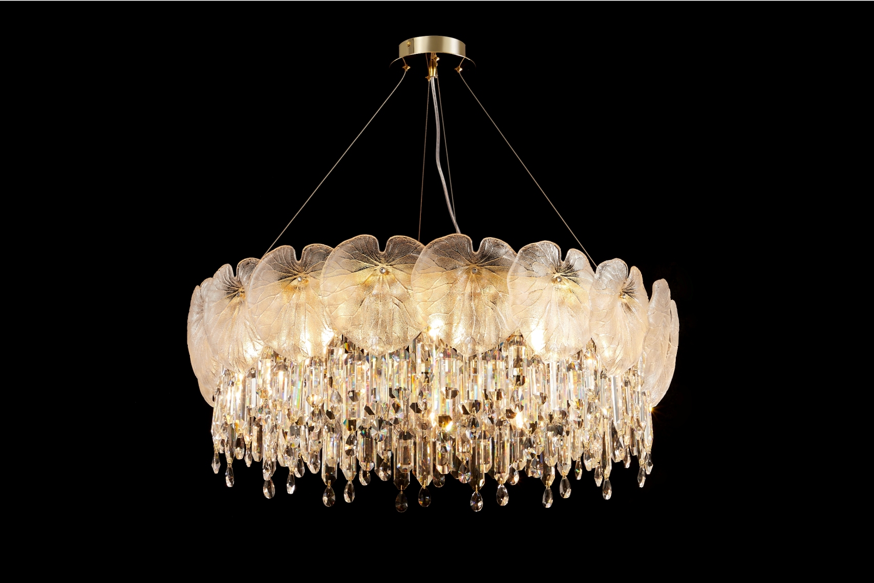 Люстра 800*290, 12*E14, 40W NewRgy Cristallo Z59-ф800*H290 H GOLD, H GOLD
