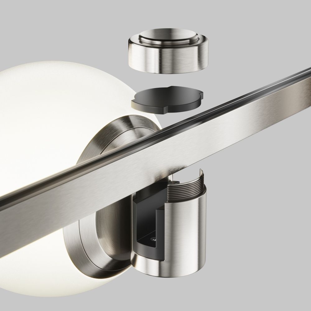 Трековый светильник 12,4*10*-10 см, *LED*5W, 4000K, Maytoni Technical Luna TR229-1-5W4K-PT, Платина