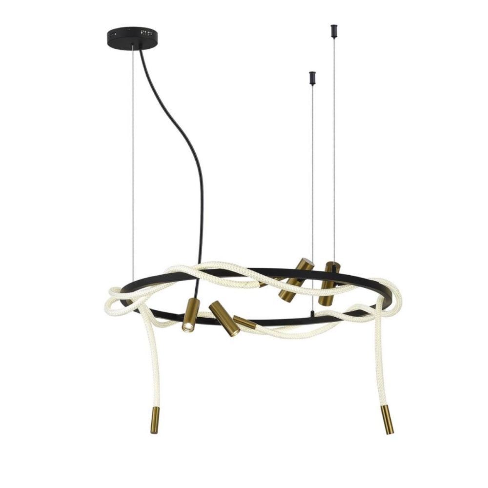 Подвесная люстра 80 см, 70W, 4000K, Aployt Malgorzata APL.066.03.70, черный-латунь