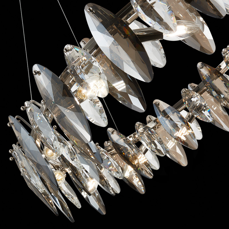 Люстра подвесная 80 см, 480W, ST LUCE ANCONA SL1227.103.12 Никель