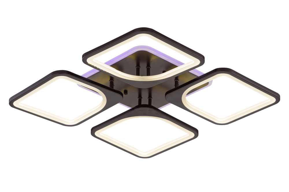 Люстра L650 x W650 x H90, мм, 172W 3000-6500K, CF+RGB(Кофе) Rilon 3011/4_CF+RGB