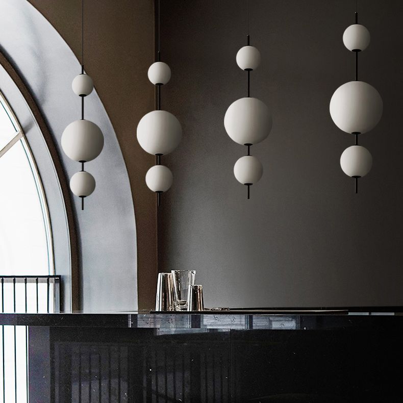 Подвесной светильник White beads Pendant 25*25*85 см, 3*LED*7W, 3000K, ImperiumLoft 40.2133-0, Чёрный