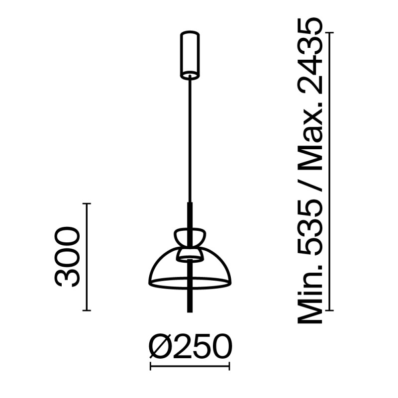 Подвесной светильник  25*57,8 см, LED 12W, 3000К, Черный Maytoni Bangkok MOD185PL-L11B3K2