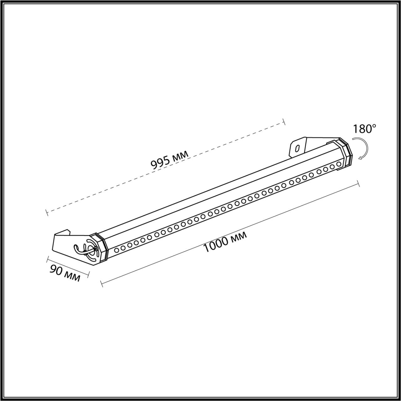 Фасадный светильник 9*50 см, 1*LED*12W Odeon Light GRAZE 7040/10WL черный