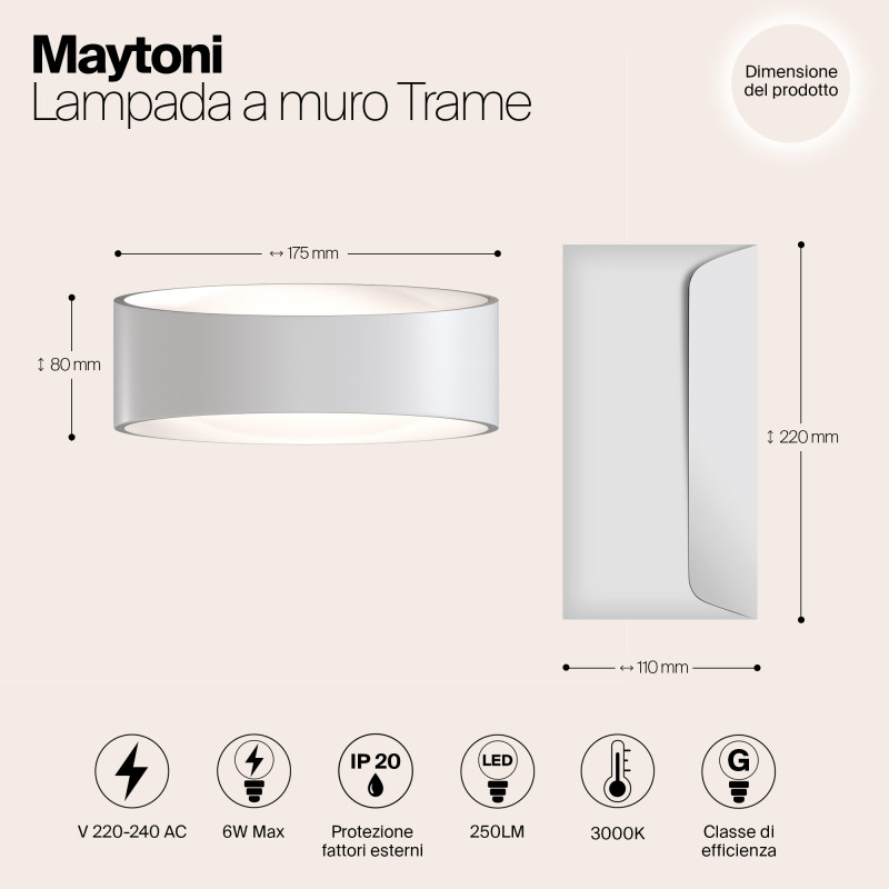 Светильник настенный Maytoni  C806WL-L5W, белый/матовый