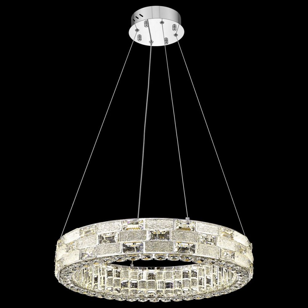 Подвесная люстра 60 см, 60W, 3000-6000K, Wertmark Elaine WE469.06.103, хром