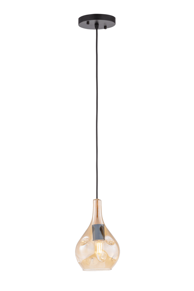 Светильник Ø130 x H210 x H800, мм, 1*40W, BK+WOOD (Черный+Дерово) Rilon 5359/1H BK+WOOD