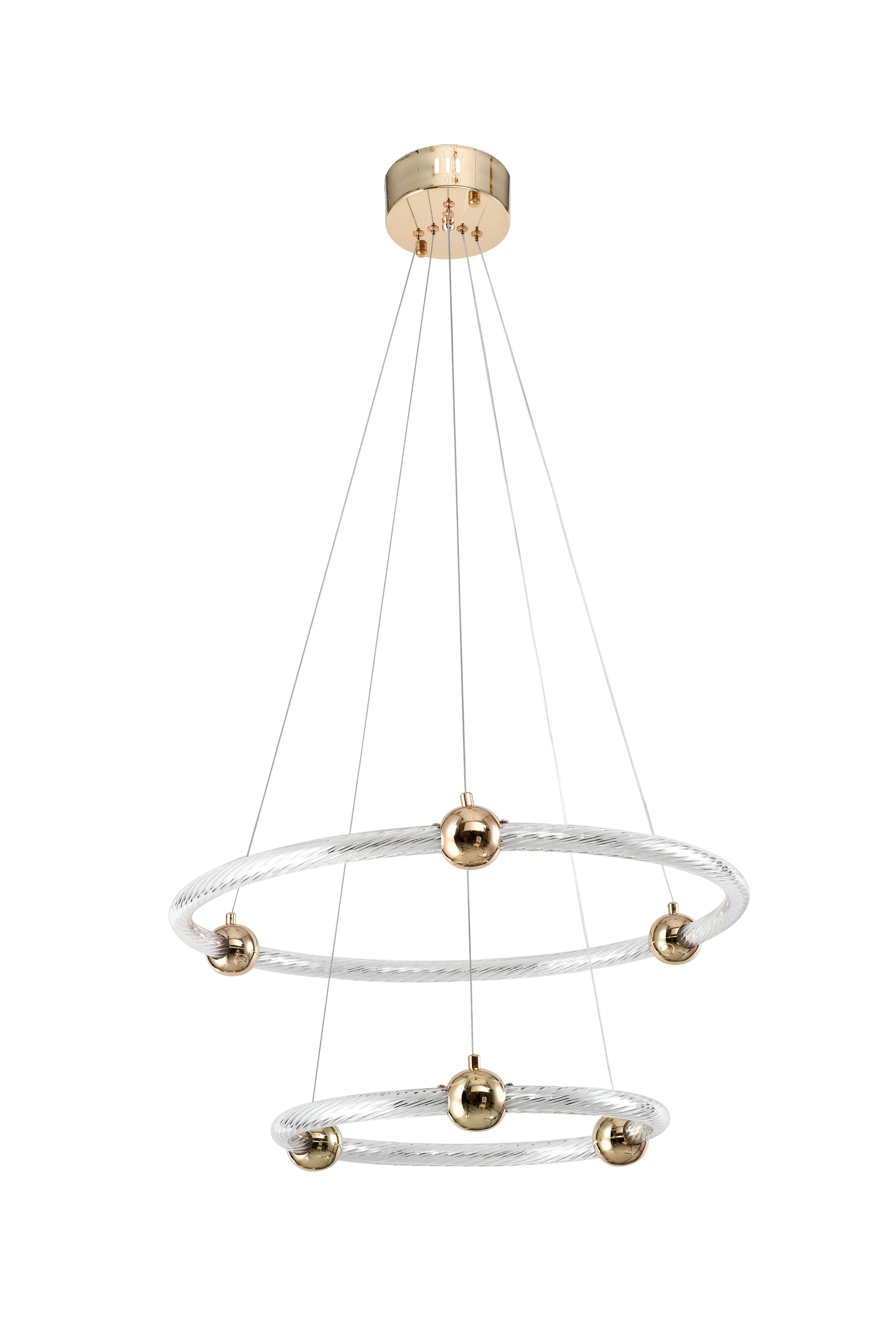 Светильник подвесной 80/60/40 см, LED 94W 4000K золото Zortes Auralia ZRS.57790.94