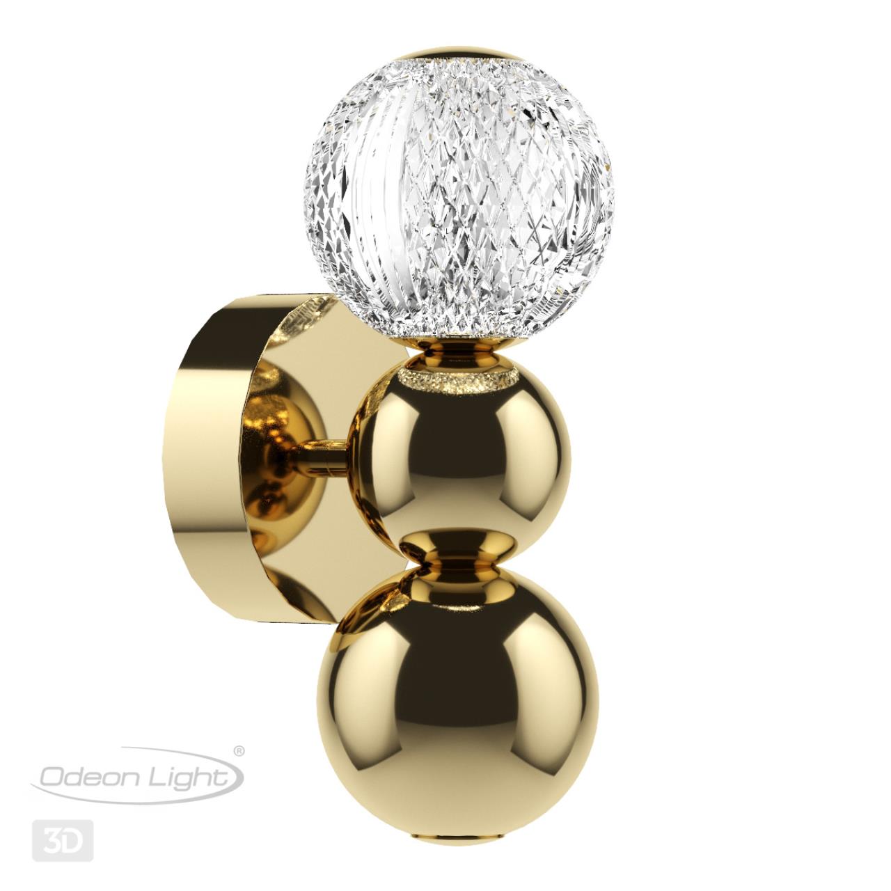 Светодиодный светильник 29 см, 4W, 4000K, Odeon Light CRYSTAL 5008/4WL, золото