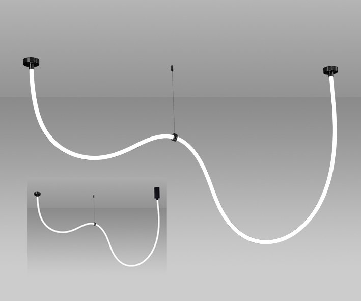 Светильник 300 см, Led 72w RGB, Kink Light 08031-300,19 RGB, черный