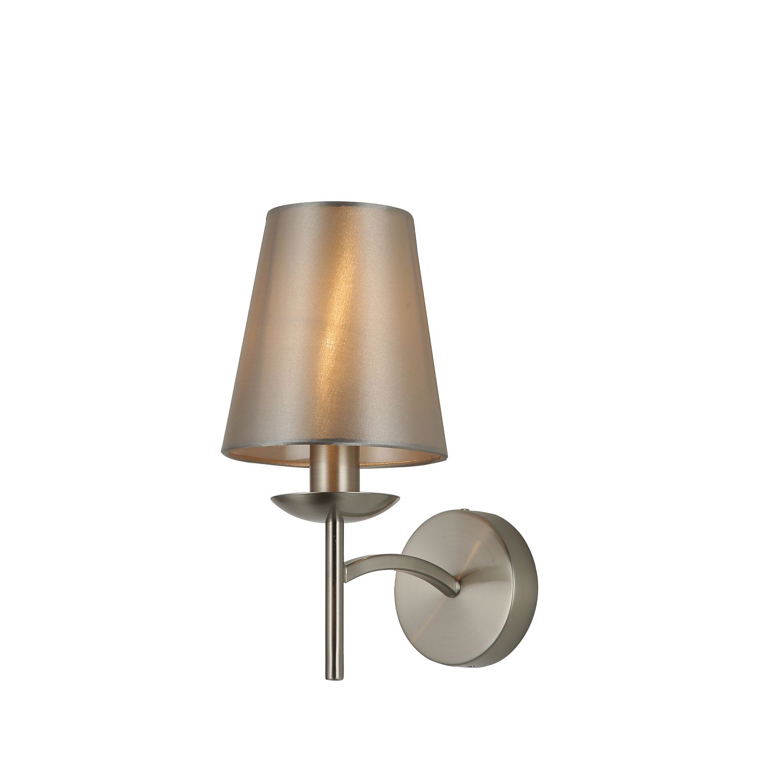 Бра F-Promo Velum 2906-1W, D210*W140*H290, никеля, плафон из серой атласной ткани