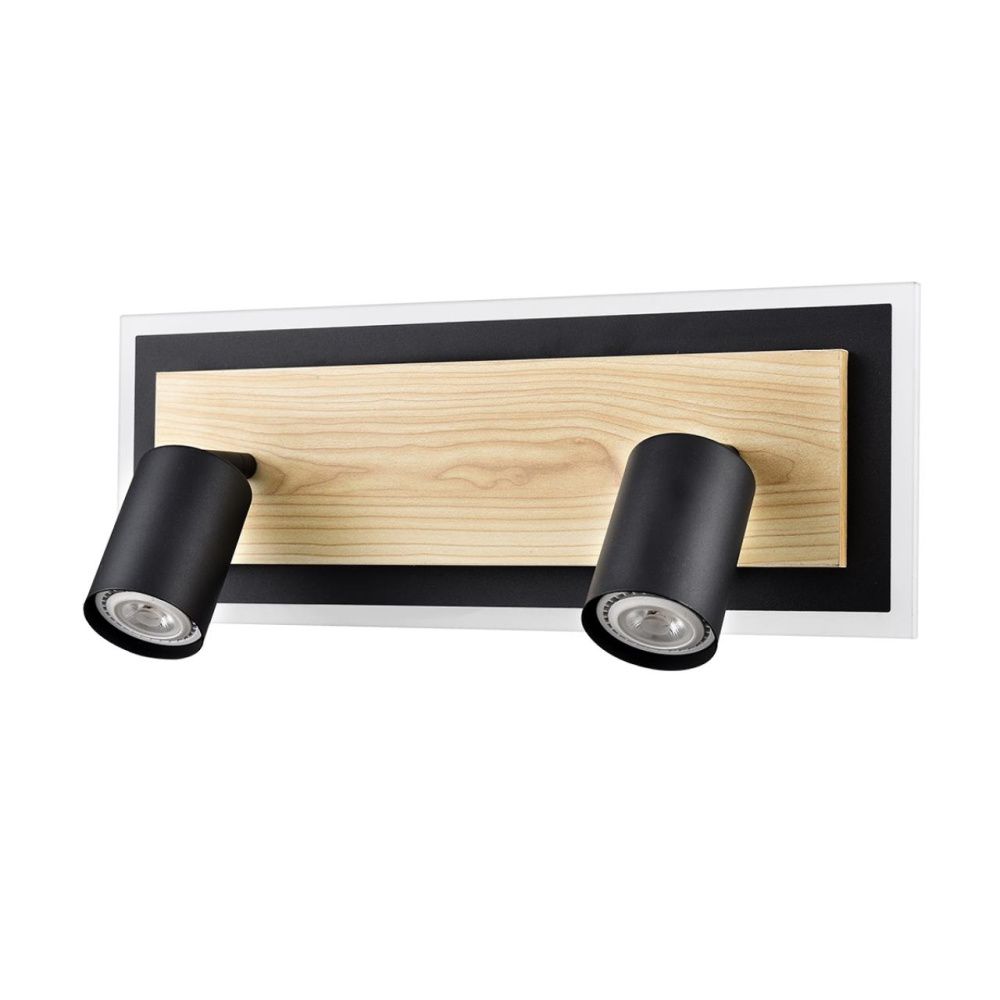 Бра 40*15*-18 см, 3*GU10+LED*10W, 4000K, Lumion PINE 8025/19WL, черный, дерево