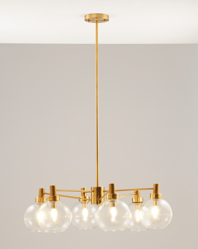 Потолочная люстра 90*135 см, E14 240 W, Moderli Bizet V10340-6P Латунь