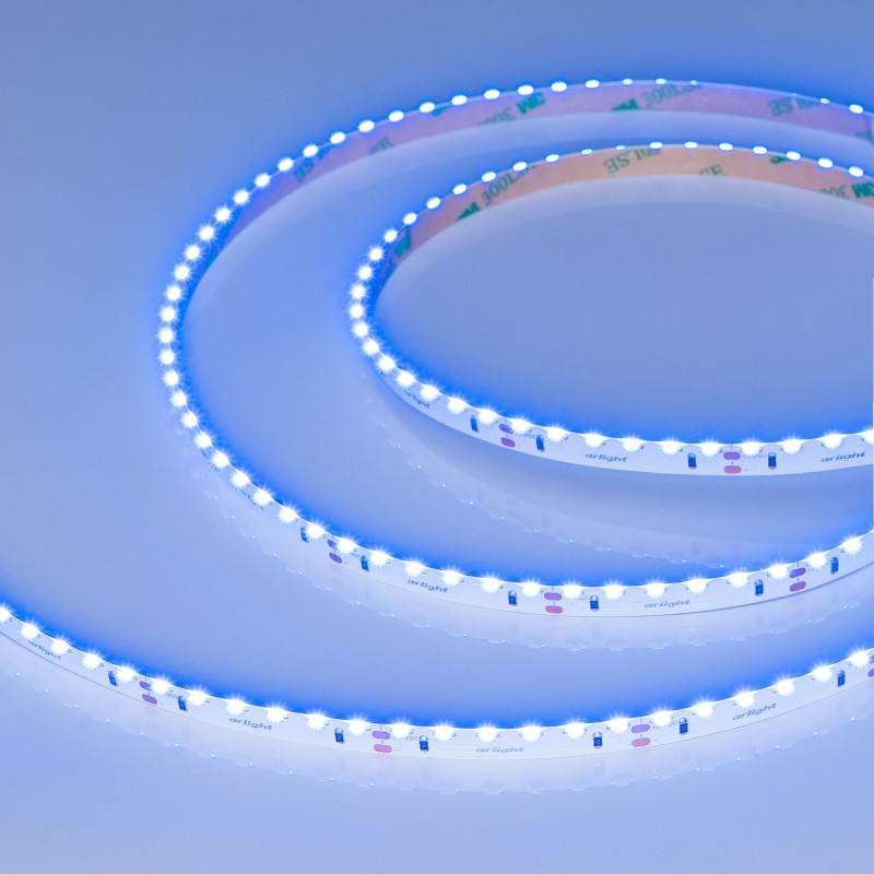 Лента RS-S120-8mm 24V Blue (9.6 W/m, IP20, 3014, 5m) (Arlight, боковое свечение) 037153. Цена указана за 5 метров. Продается кратно 5 метрам.