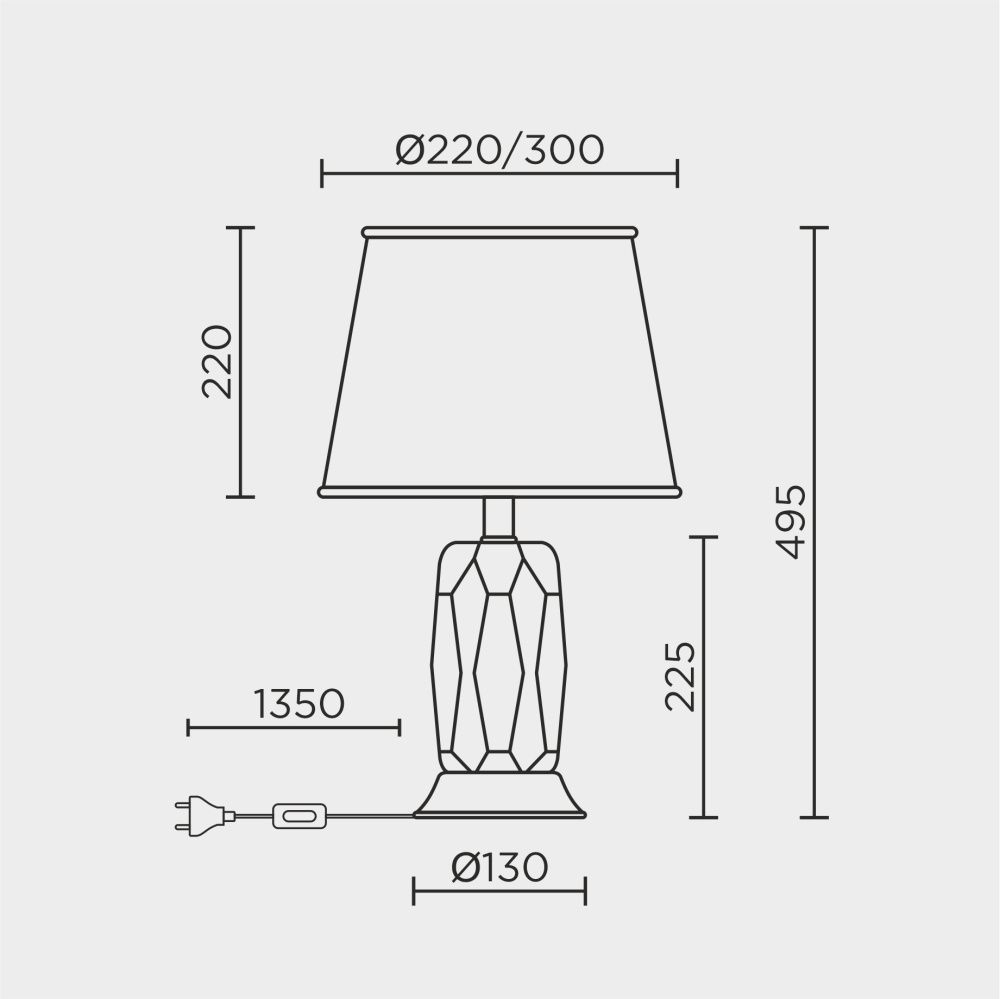 Настольный светильник 30*30* см, Е27 1x60ВтW, , Белый, Золото MODELUX ML.6114.01TL WH