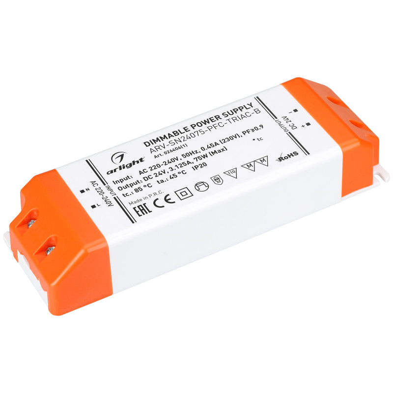Блок питания для светодиодной ленты Arlight 026406(1) 17*5,6*3,1 см.