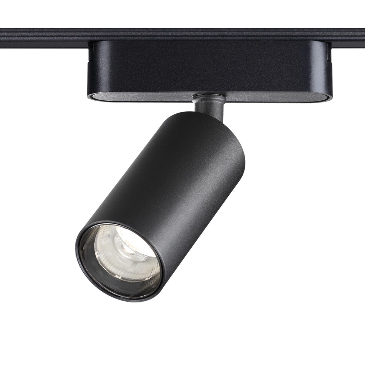 Трековый светильник для низковольтного шинопровода 11,5*4,45*4,45 см, LED 12W*3000 К, Novotech Shino Smal, черный, 359254