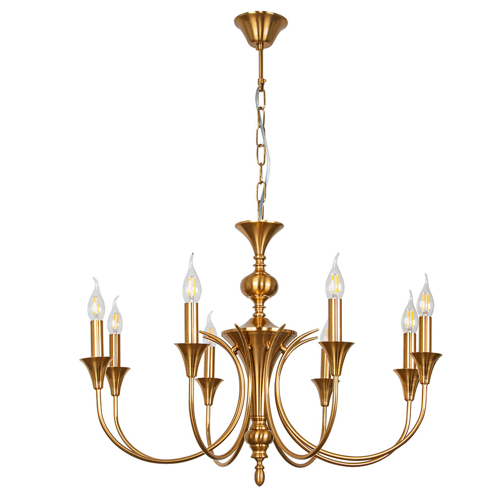 Люстра 53*75 см, 8*E14, 40W, Arte Lamp Collinetta A4094LM-8PB, Полированная Медь