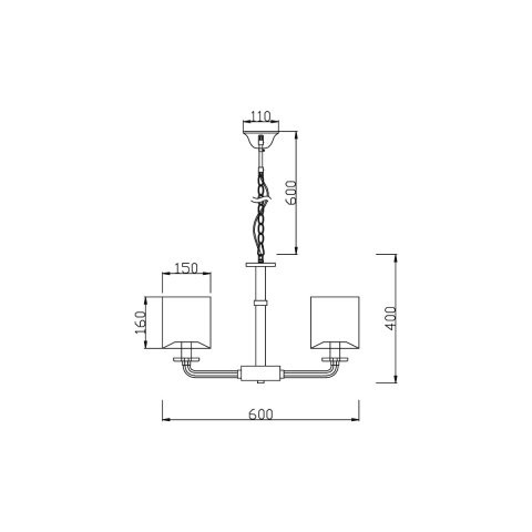 Подвесная люстра  60*100 см, 5*E14 хром Vele Luce Princess VL1753L05
