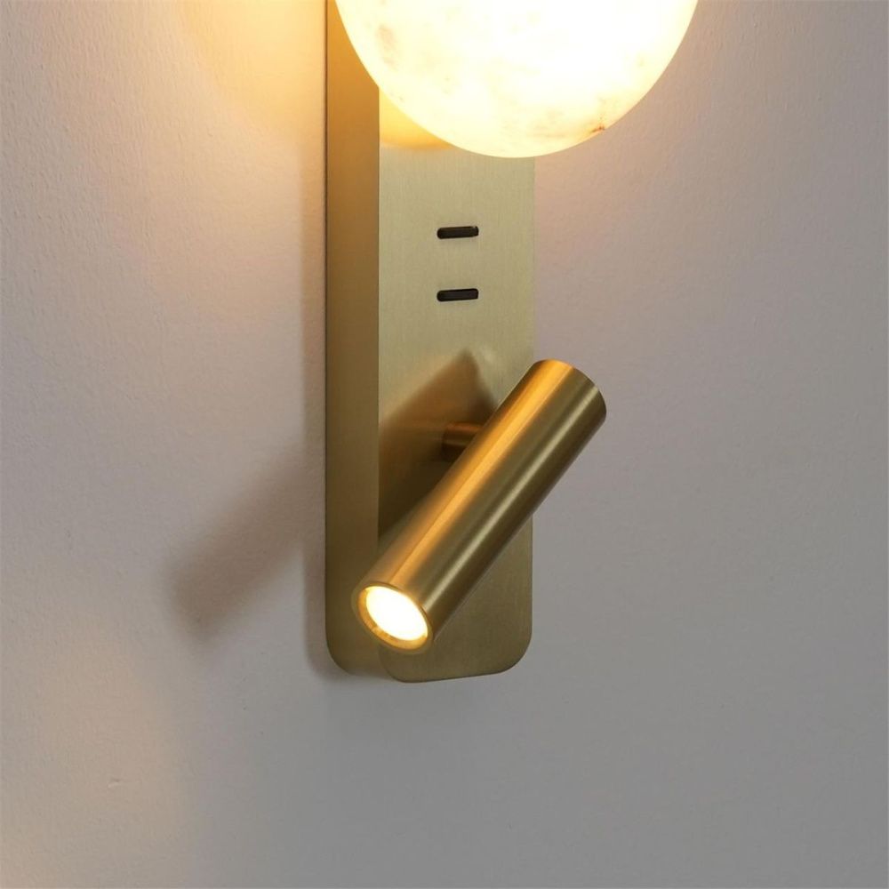 Настенный светильник 34 см, 9W, 2700K, Odeon Light Hightech Albergo 7164/9WL, латунь