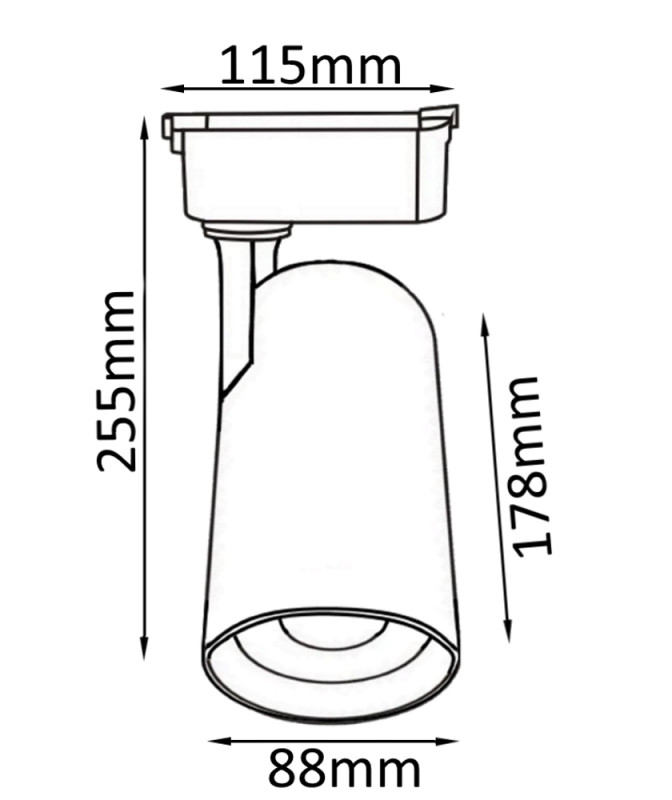 Cветильник трековый однофазный 8 см, 1*40W, 4000K, Crystal Lux CLT 0.31 006 40W BL Черный
