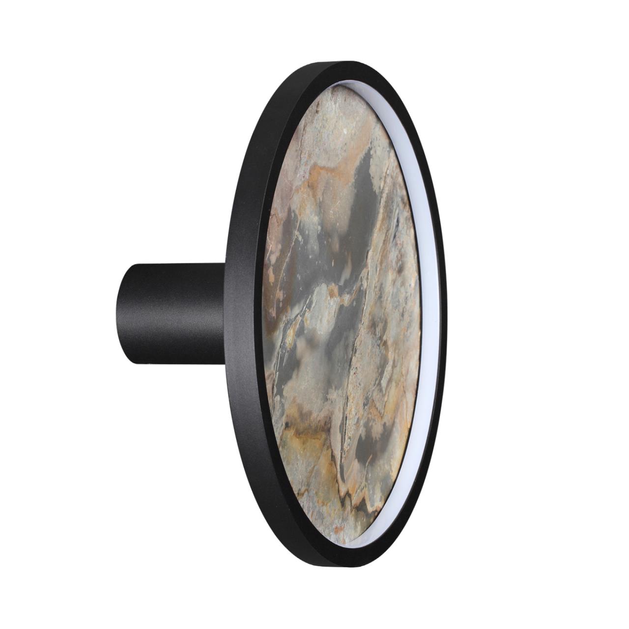 Настенно-потолочный светильник 32*15 см, LED 1*25W, 3000 К, Odeon Light Stoflake 5078/25L, матовый черный/серо-бежевый