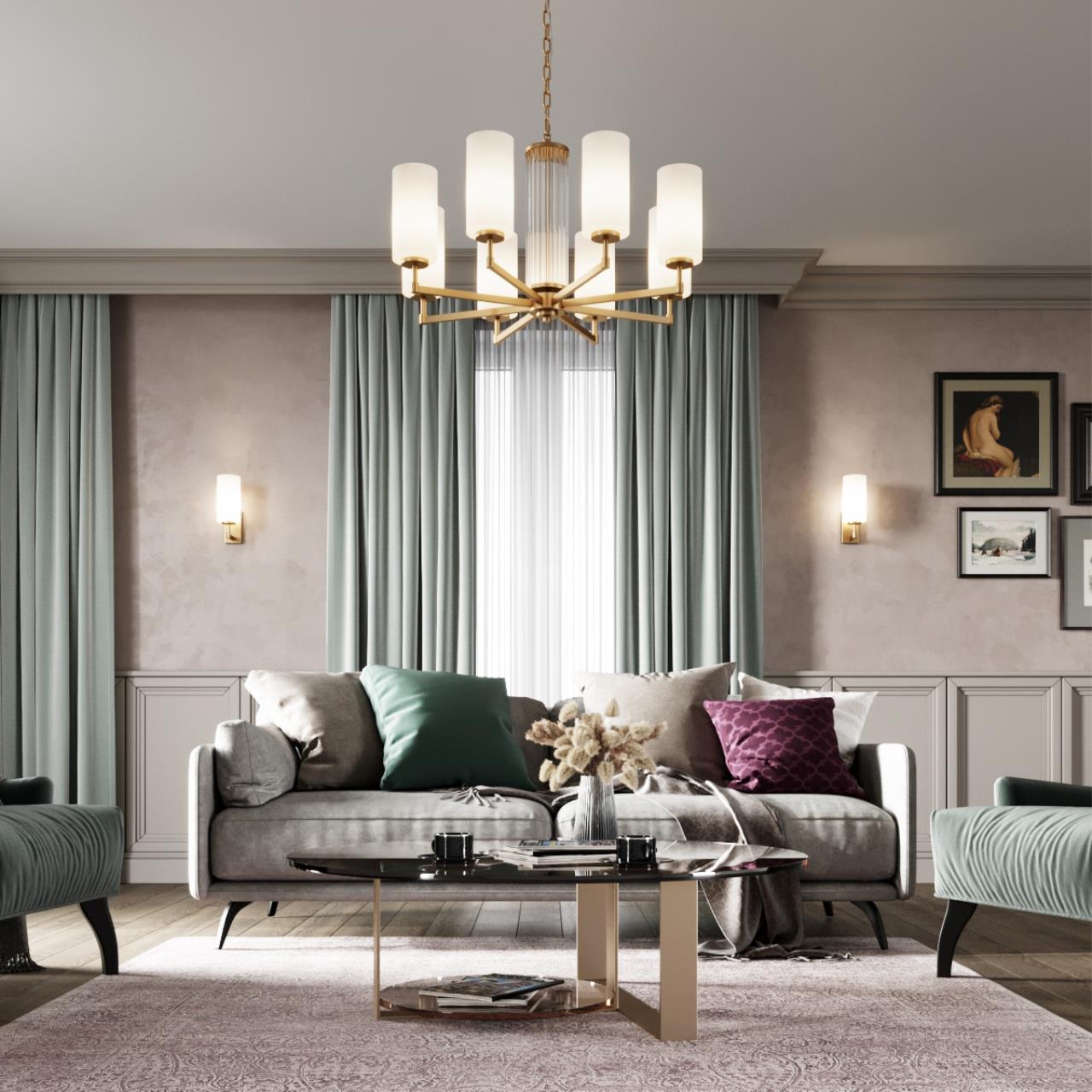 Светильник 64 см, Odeon Light HALL KASALI 4990/6, матовое золото