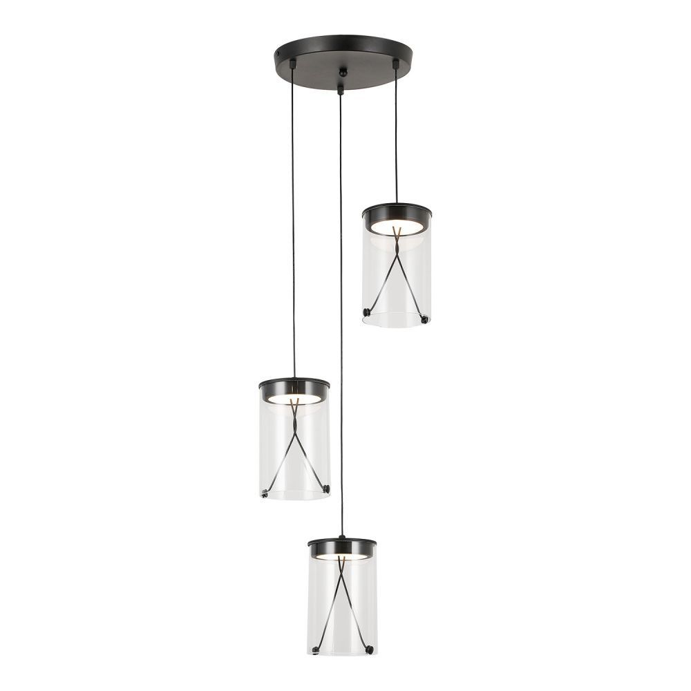 Подвесной светильник *34*75-120 см, 3*LED*5W, 3000K, Lussole Smith LSP-7473, черный