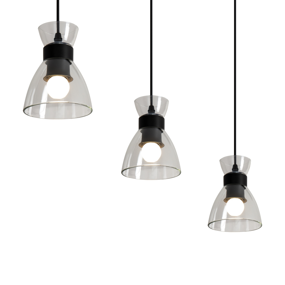 Подвесной светильник 65,5*13,5*20-122 см, 3*E27*40W, Freya  FR5503PL-03B, Черный