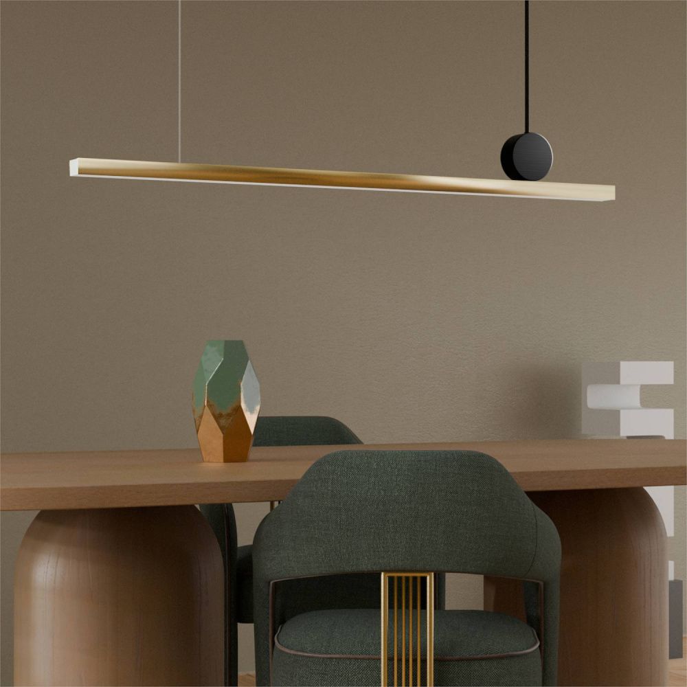 Светильник подвесной 118*15-190 см, 1*LED*42W, 3000-6000K, Lightera Manitoba LE111L-118GA WIFI IRON, золотой